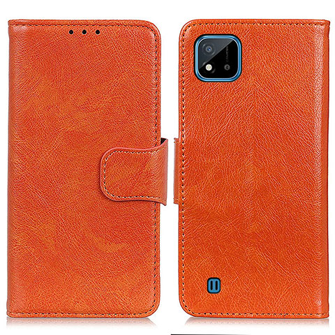 Coque Portefeuille Livre Cuir Etui Clapet N05P pour Realme C11 (2021) Orange