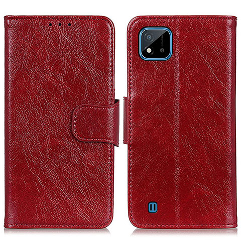 Coque Portefeuille Livre Cuir Etui Clapet N05P pour Realme C11 (2021) Rouge