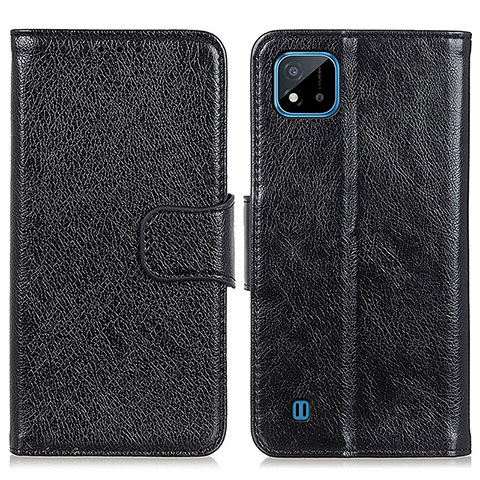 Coque Portefeuille Livre Cuir Etui Clapet N05P pour Realme C20A Noir