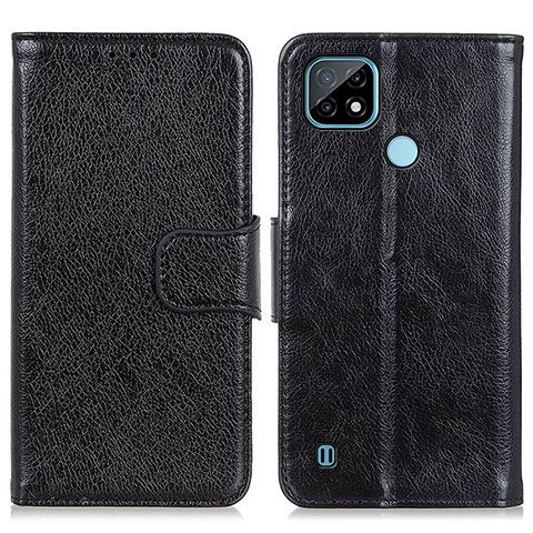 Coque Portefeuille Livre Cuir Etui Clapet N05P pour Realme C21 Noir