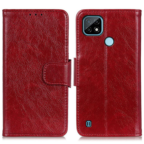 Coque Portefeuille Livre Cuir Etui Clapet N05P pour Realme C21 Rouge