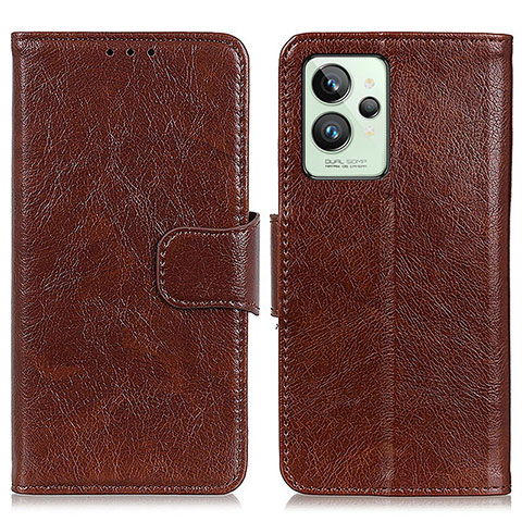 Coque Portefeuille Livre Cuir Etui Clapet N05P pour Realme GT2 Pro 5G Marron