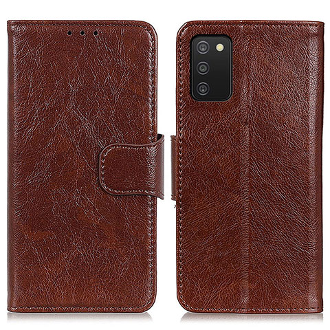 Coque Portefeuille Livre Cuir Etui Clapet N05P pour Samsung Galaxy A02s Marron