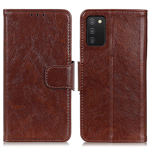 Coque Portefeuille Livre Cuir Etui Clapet N05P pour Samsung Galaxy A03s Marron