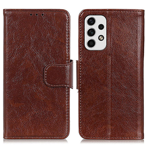 Coque Portefeuille Livre Cuir Etui Clapet N05P pour Samsung Galaxy A23 4G Marron