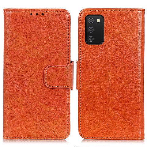 Coque Portefeuille Livre Cuir Etui Clapet N05P pour Samsung Galaxy F02S SM-E025F Orange