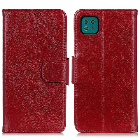 Coque Portefeuille Livre Cuir Etui Clapet N05P pour Samsung Galaxy F42 5G Rouge