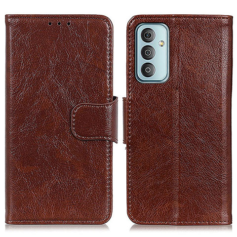 Coque Portefeuille Livre Cuir Etui Clapet N05P pour Samsung Galaxy M13 4G Marron