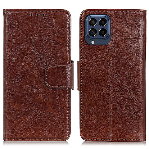 Coque Portefeuille Livre Cuir Etui Clapet N05P pour Samsung Galaxy M53 5G Marron