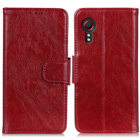 Coque Portefeuille Livre Cuir Etui Clapet N05P pour Samsung Galaxy XCover 5 SM-G525F Rouge