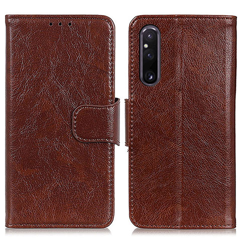 Coque Portefeuille Livre Cuir Etui Clapet N05P pour Sony Xperia 1 V Marron