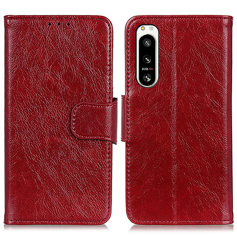 Coque Portefeuille Livre Cuir Etui Clapet N05P pour Sony Xperia 5 IV Rouge