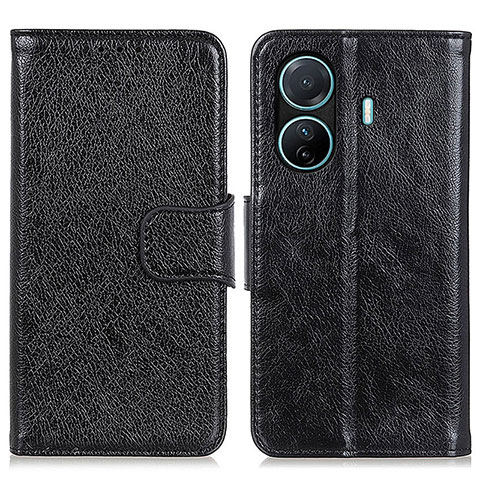 Coque Portefeuille Livre Cuir Etui Clapet N05P pour Vivo iQOO Z6 Pro 5G Noir