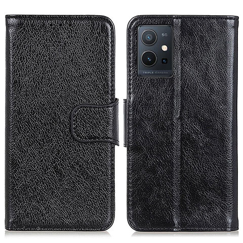 Coque Portefeuille Livre Cuir Etui Clapet N05P pour Vivo T1 5G India Noir