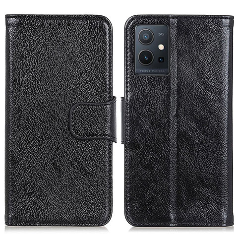 Coque Portefeuille Livre Cuir Etui Clapet N05P pour Vivo Y33e 5G Noir