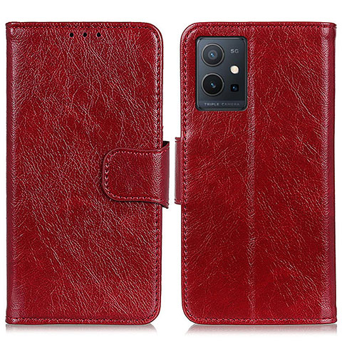 Coque Portefeuille Livre Cuir Etui Clapet N05P pour Vivo Y33e 5G Rouge