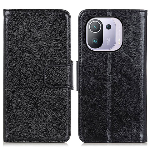 Coque Portefeuille Livre Cuir Etui Clapet N05P pour Xiaomi Mi 11 Pro 5G Noir