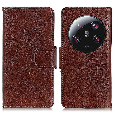 Coque Portefeuille Livre Cuir Etui Clapet N05P pour Xiaomi Mi 13 Ultra 5G Marron