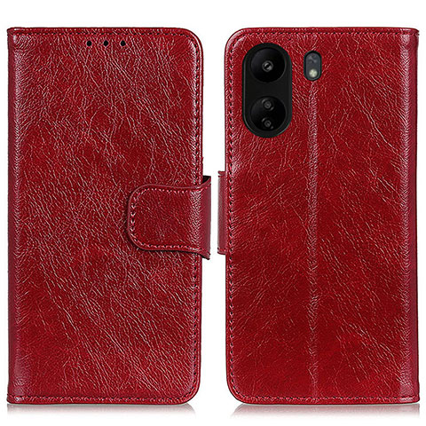 Coque Portefeuille Livre Cuir Etui Clapet N05P pour Xiaomi Poco C65 Rouge