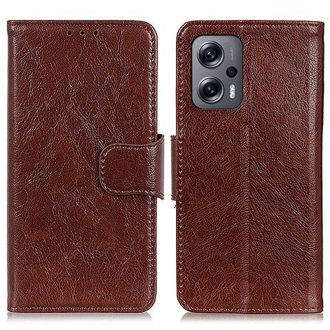 Coque Portefeuille Livre Cuir Etui Clapet N05P pour Xiaomi Poco F5 5G Marron