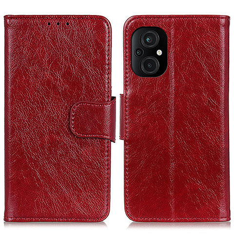 Coque Portefeuille Livre Cuir Etui Clapet N05P pour Xiaomi Poco M5 4G Rouge