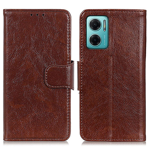 Coque Portefeuille Livre Cuir Etui Clapet N05P pour Xiaomi Redmi 10 5G Marron