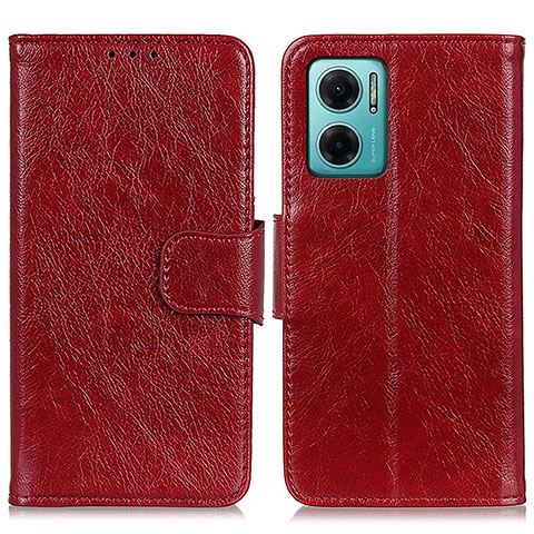 Coque Portefeuille Livre Cuir Etui Clapet N05P pour Xiaomi Redmi 10 Prime Plus 5G Rouge