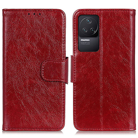 Coque Portefeuille Livre Cuir Etui Clapet N05P pour Xiaomi Redmi K50 5G Rouge