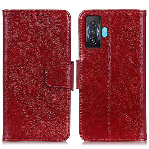 Coque Portefeuille Livre Cuir Etui Clapet N05P pour Xiaomi Redmi K50 Gaming 5G Rouge