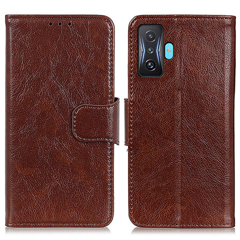 Coque Portefeuille Livre Cuir Etui Clapet N05P pour Xiaomi Redmi K50 Gaming AMG F1 5G Marron