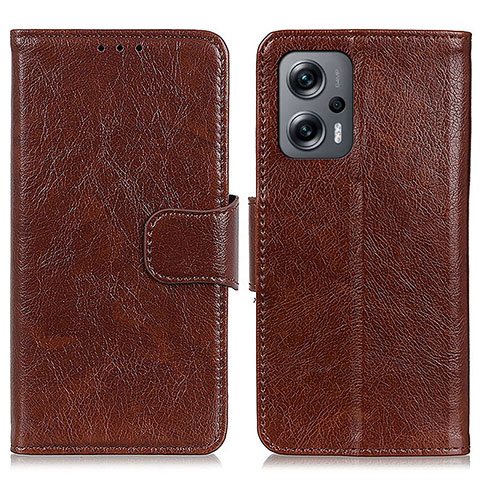 Coque Portefeuille Livre Cuir Etui Clapet N05P pour Xiaomi Redmi K50i 5G Marron