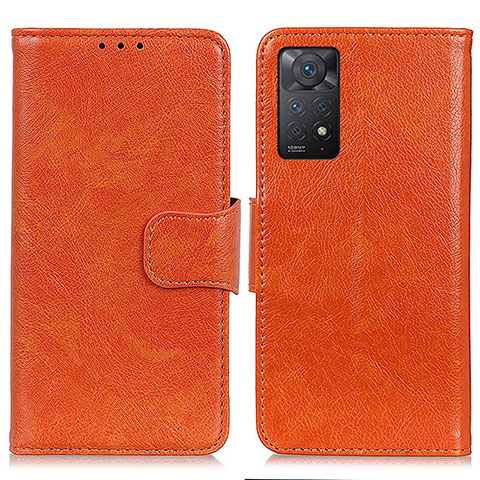 Coque Portefeuille Livre Cuir Etui Clapet N05P pour Xiaomi Redmi Note 11 Pro 4G Orange