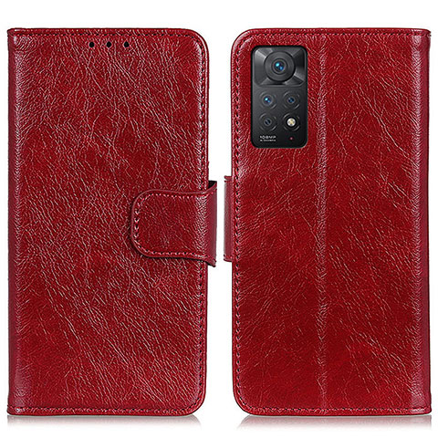 Coque Portefeuille Livre Cuir Etui Clapet N05P pour Xiaomi Redmi Note 11 Pro 4G Rouge