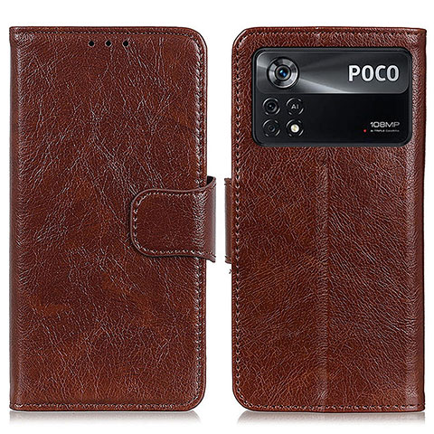 Coque Portefeuille Livre Cuir Etui Clapet N05P pour Xiaomi Redmi Note 11E Pro 5G Marron