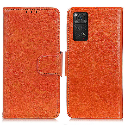 Coque Portefeuille Livre Cuir Etui Clapet N05P pour Xiaomi Redmi Note 11S 4G Orange