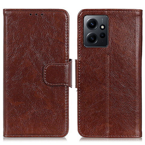 Coque Portefeuille Livre Cuir Etui Clapet N05P pour Xiaomi Redmi Note 12 4G Marron