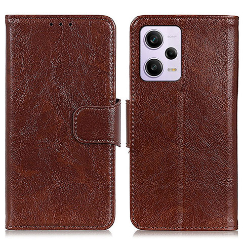 Coque Portefeuille Livre Cuir Etui Clapet N05P pour Xiaomi Redmi Note 12 Pro+ Plus 5G Marron