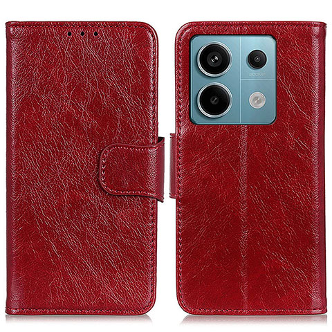 Coque Portefeuille Livre Cuir Etui Clapet N05P pour Xiaomi Redmi Note 13 Pro 5G Rouge