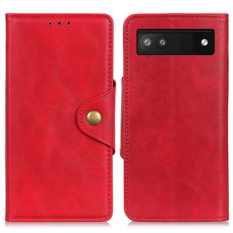 Coque Portefeuille Livre Cuir Etui Clapet N06P pour Google Pixel 7a 5G Rouge