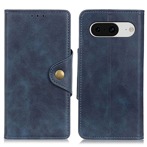 Coque Portefeuille Livre Cuir Etui Clapet N06P pour Google Pixel 8 5G Bleu