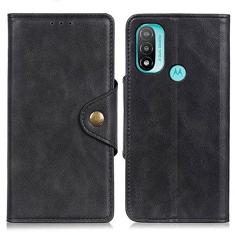 Coque Portefeuille Livre Cuir Etui Clapet N06P pour Motorola Moto E20 Noir