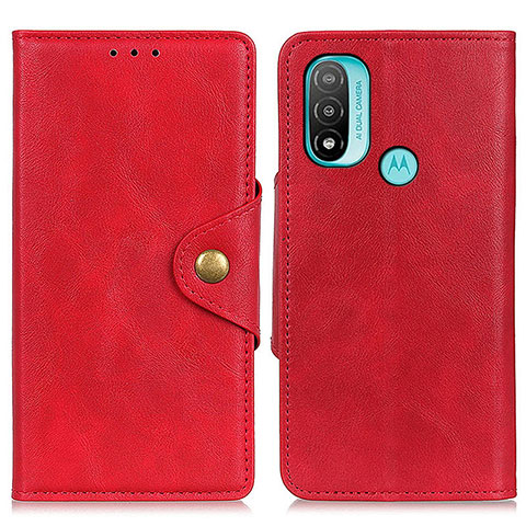 Coque Portefeuille Livre Cuir Etui Clapet N06P pour Motorola Moto E30 Rouge