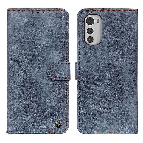 Coque Portefeuille Livre Cuir Etui Clapet N06P pour Motorola Moto E32 Bleu