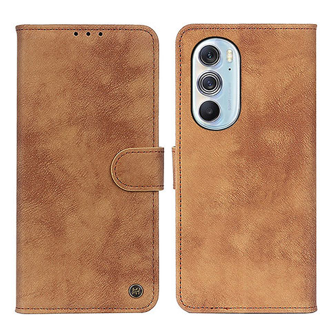 Coque Portefeuille Livre Cuir Etui Clapet N06P pour Motorola Moto Edge 30 Pro 5G Marron