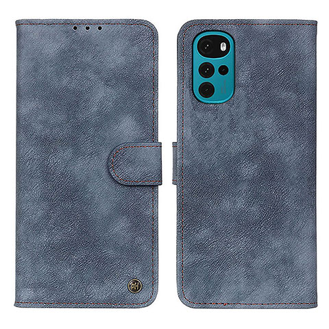 Coque Portefeuille Livre Cuir Etui Clapet N06P pour Motorola Moto G22 Bleu