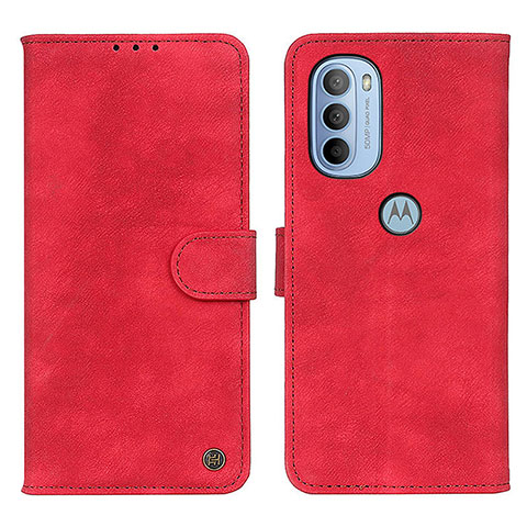 Coque Portefeuille Livre Cuir Etui Clapet N06P pour Motorola Moto G31 Rouge