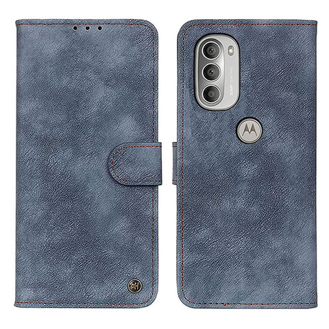 Coque Portefeuille Livre Cuir Etui Clapet N06P pour Motorola Moto G51 5G Bleu