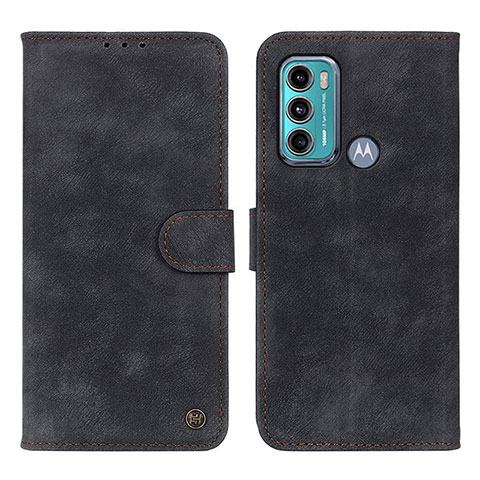 Coque Portefeuille Livre Cuir Etui Clapet N06P pour Motorola Moto G60 Noir