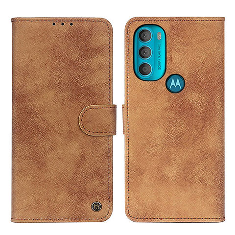 Coque Portefeuille Livre Cuir Etui Clapet N06P pour Motorola Moto G71 5G Marron