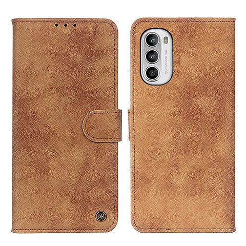 Coque Portefeuille Livre Cuir Etui Clapet N06P pour Motorola Moto G71s 5G Marron